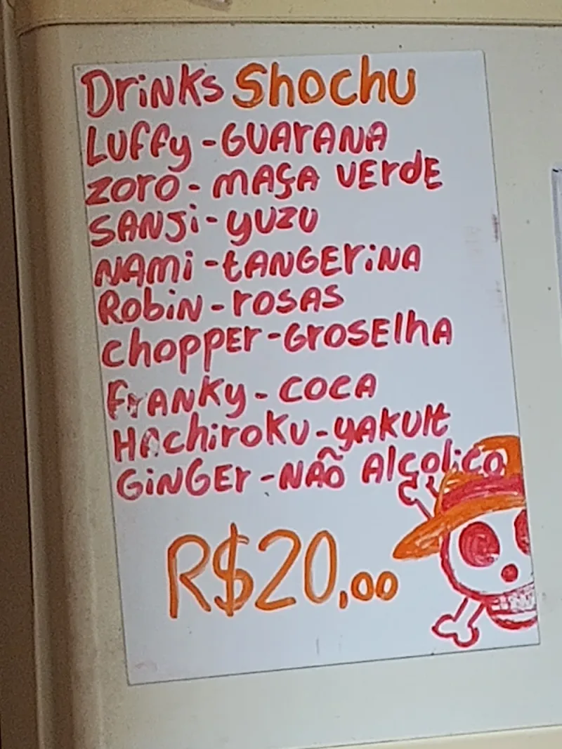 Cardápio impresso