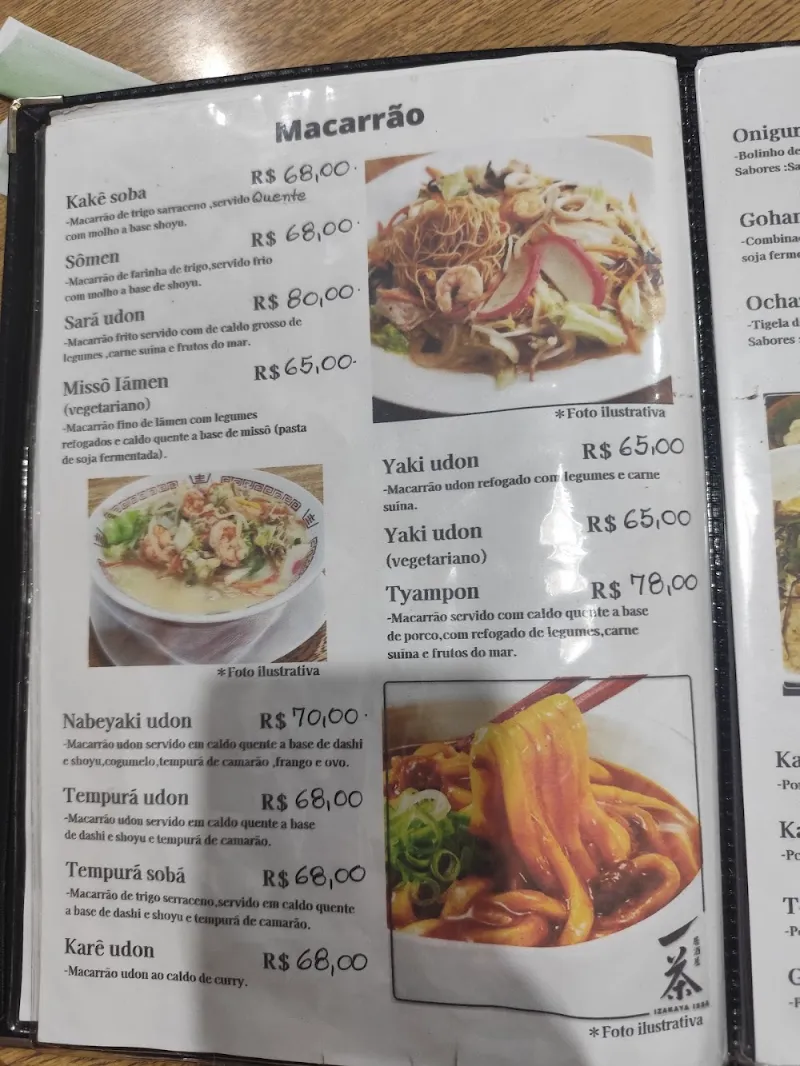 Cardápio impresso